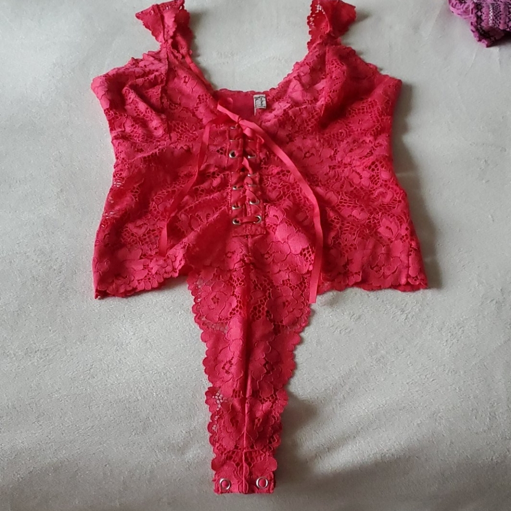 Red bodysuit free people